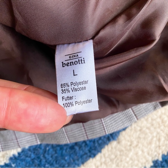 🍂 GINA BENOTTI BROWN GREY PLAID BLAZER JACKET! - Picture 13 of 13